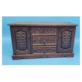 Jewelry Box Music Box w Carved Scroll Designs