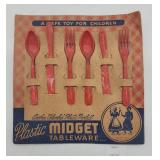 Vintage Plastic Midget Tableware w Original Hang C