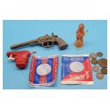 Star Cap Gun, Celluloid Boy, Tokens, Olymipc Medal