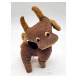 Small Vintage Plush Cow Toy 5.5" T