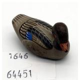 Signed D. Terhune Wood Duck Decoy No. 5 1982 Minia