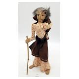 Cloth & Wire Folk Art Doll Marked N. Carolina