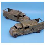 2 Hubley Bell Telephone Toy Trucks