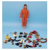 1964 GI Joe Doll In Flight Suit & Action Figures F