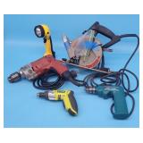 Power Tools Lot - Saw Boss Handsaw, Drills +