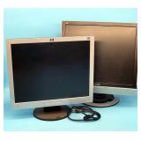 (2) LCD Monitors - HP L1906 & ViewSonic VG920
