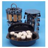 Spice Racks Lot w Roasting Pan