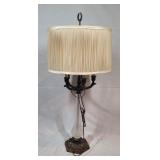 Vintage Desk Lamp - Brass Base w Clear Glass Accen