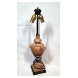 Vintage Carved Stone Dual Light Desk Lamp