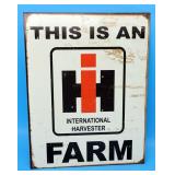 Metal Tin International Harvester Farm Sign
