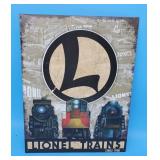 Metal Tin Lionel Trains Sign