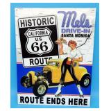 Metal TIn Mels Route 66 Sign