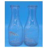 Pair of Old Milk Bottles Phoenixville Wheezer