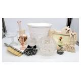 Decorative Glassware, Dog Picture Frame, Pewter Fa