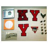 Lot Of Vintage Military Pins, School Letters, Car