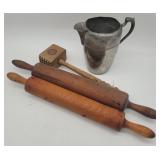 Primitive Rolling Pins, Meat Tenderizer & Pewter P