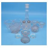 Pressed Clear Glass Dishes Cream & Sugar, Shakers,
