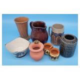 Grouping of Pottery Denmark, Roseville Vase+