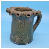 Art Pottery Puzzle Pitcher Multi Spout Jug