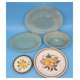 Stangl Pottery 1388 Colonial Blue 3 Pc Oval Platte