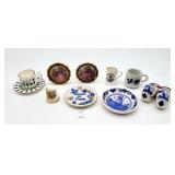 Miniature Limoges Porcelain Plates, Blue & White C