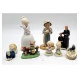 Porcelain Enesco Bell, Norman Rockwell Figurines+