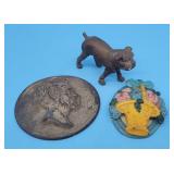 Brass Bulldog, Lincoln Medalion, Floral Door Knock