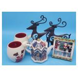 Henry VIII Tea Pot, Christmas Mugs, Spreaders+