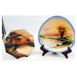 2 pc Hand Painted Noritake Porcelain China Dishes