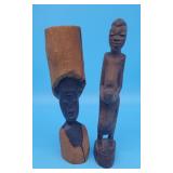 Carved Hardwood Tribal Art Figurines