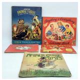 5 Vintage Childrens Books Mother Goose Rhymes Aeso