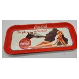 Coca Cola Collectible Tray - Rectangle w Blonde in