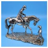 Fox Hunt Horse Rider & Dog Sculpture Statue Equest