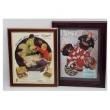Framed Magazine Advertisements Card Playing Norman