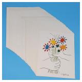 Lot of 63 Picasso Prints Bouquet of Peace flowers