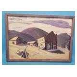 Western Ghost Town Painting Signed JTK Artwork