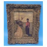 Dutch Netherlands Oil Painting Holangor Gilt Frame