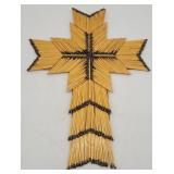 Matchstick Folk Art Cross Wall Hanging Matches