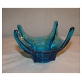 Blue Art Glass Square Bowl