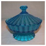 Fostoria Blue Glass Candy Dish (Henry Ford Museum)