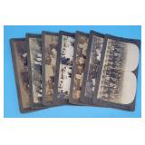 7 Stereo View Cards Stereoview Military Kids Anima
