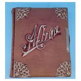 Victorian Photo Album w/ Filigree & 30 Photographs