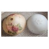 2 Vintage Glass Ceiling Light Shades - Milk Glass