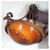 Ceiling Hanging Pendant Light w Art Glass Insert