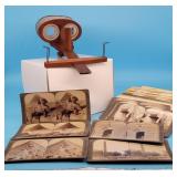 Kawin & Co. Stereo Optic Viewer w Stereo Cards Und