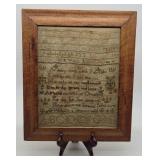 Antique Needlework Sampler Alphabet Cross Stitch N