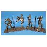 Brass Book Ends Baseball Players