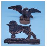 Cast Iron Eagle Door Stop & Poodle Gate/Mailbox To