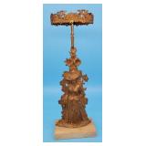 Figural Woman in Garden Lamp Base
