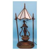 Figural Table Lamp Art Deco Glass Shade